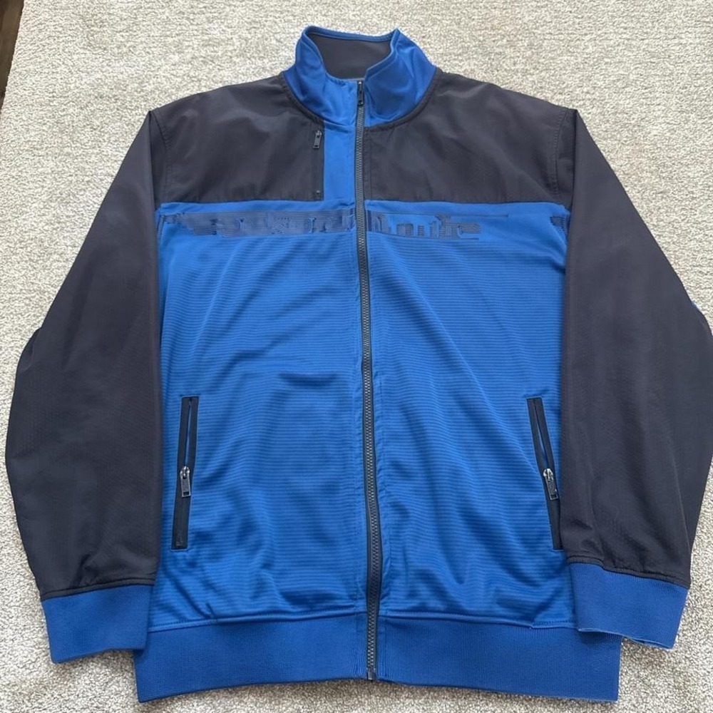 Ecko Unltd Blue Black Full Zip Jacket Men's Large Streetwear